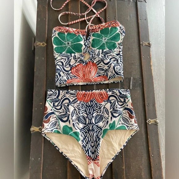 Carolina K for Free People Printed Hugh Waist Bikini XS - Picture 8 of 9